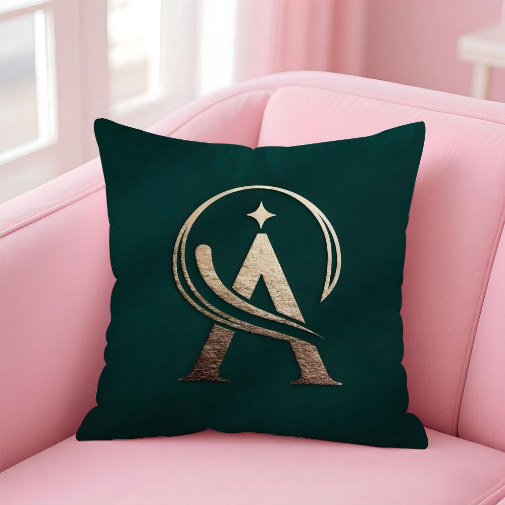 Simple letter Design AU Cushion Cover Pillowcase Short Plush Invisible zipper Room Sofa Cushion Cover