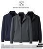 Men's Thickened Velvet Cotton Casual Suit: Middle-aged Father's Two-piece Sports Jacket and Pants Set