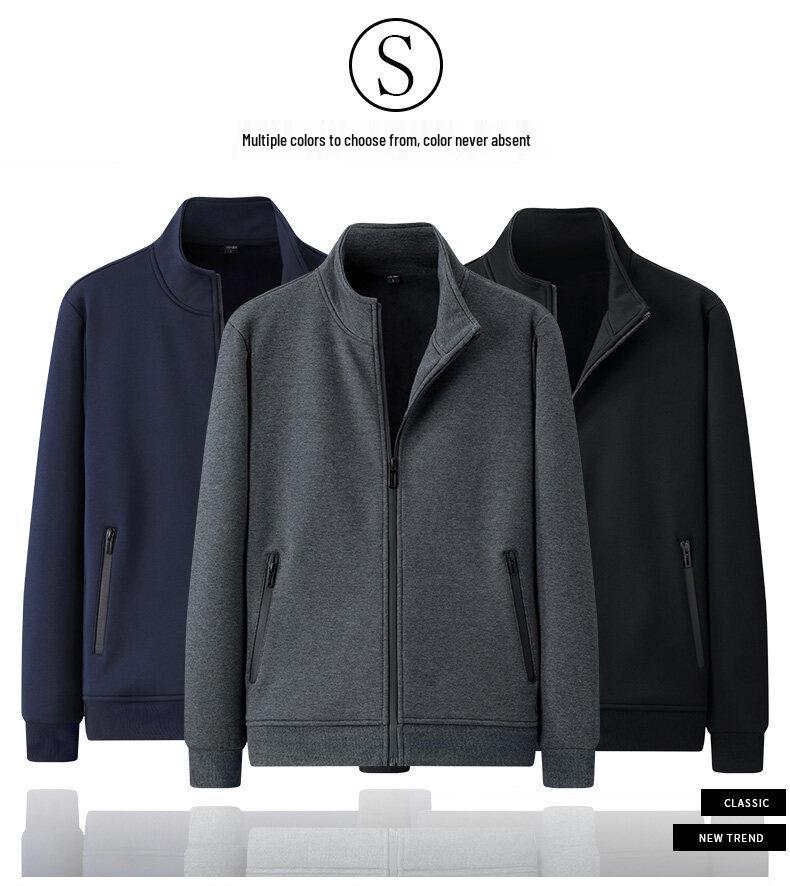 Men's Thickened Velvet Cotton Casual Suit: Middle-aged Father's Two-piece Sports Jacket and Pants Set