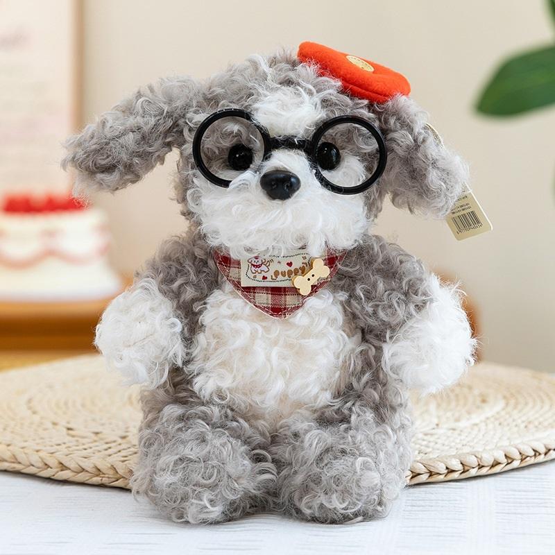Puppy Doll With Glasses Teddy Dog Atmosphere Birthday Gift Rag Doll
