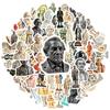 35-100pcs Historical Figure Stickers Teacher Reward Stickers Stationery School Supplies Decorative Luggage Laptop Cup Diary Book