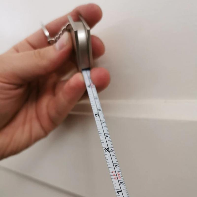 Measuring Stainless Retractable Ruler Tape Measure Keychain Gauging Pull Ruler серебряный