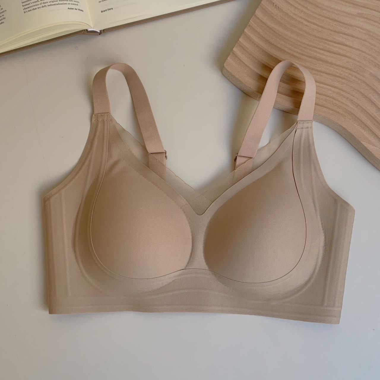 

Smooth Seamless Lingerie Women s Gathering Bra Lift Top Support Thin Anti-sagging Comfortable and Breathable Bra Push Up Bra 2XL хаки