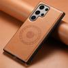 Denior Samsung S25Ultra imitation cowhide pattern sticky leather mobile phone case S24Plus magnetic charging protective case S23
