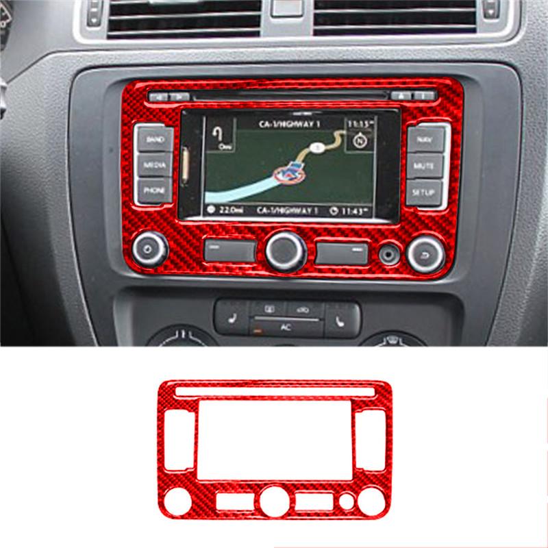 For Volkswagen Jetta 2011 2012 2013 2014 ABS Carbon Fiber Car Center Control Interior Decoration Sticker Car Accessories