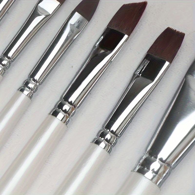 10pcs Professional Face Painting Brush Set for Stage Makeup - Nylon Bristles, Petal & Dome Tips
