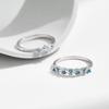 MODIAN 925 Silver Exquisite Eternity Band Paraiba Color CZ Ring Mint Green Stackable Rings For Women Fine Jewelry