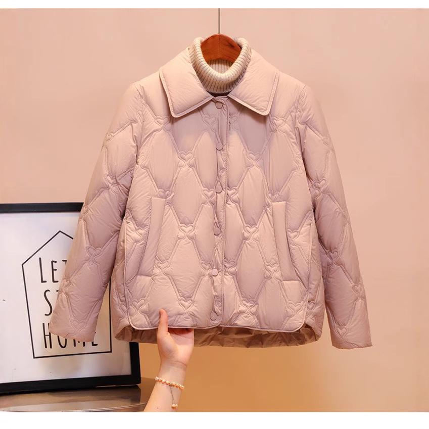 Duck @light and thin short down jacket women's new model small autumn and winter loose fashion solid color women's coat