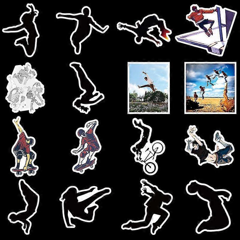 Parkour Stickers Extreme Sports Suitcase Password Suitcase Suitcase Stickers Doodle Guitar Notebook Stickers 50 Patterns