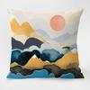 Chinese Style Mountain Pattern Decorative Pillowcase Living Room Bedroom Square Cushion Pillowcase