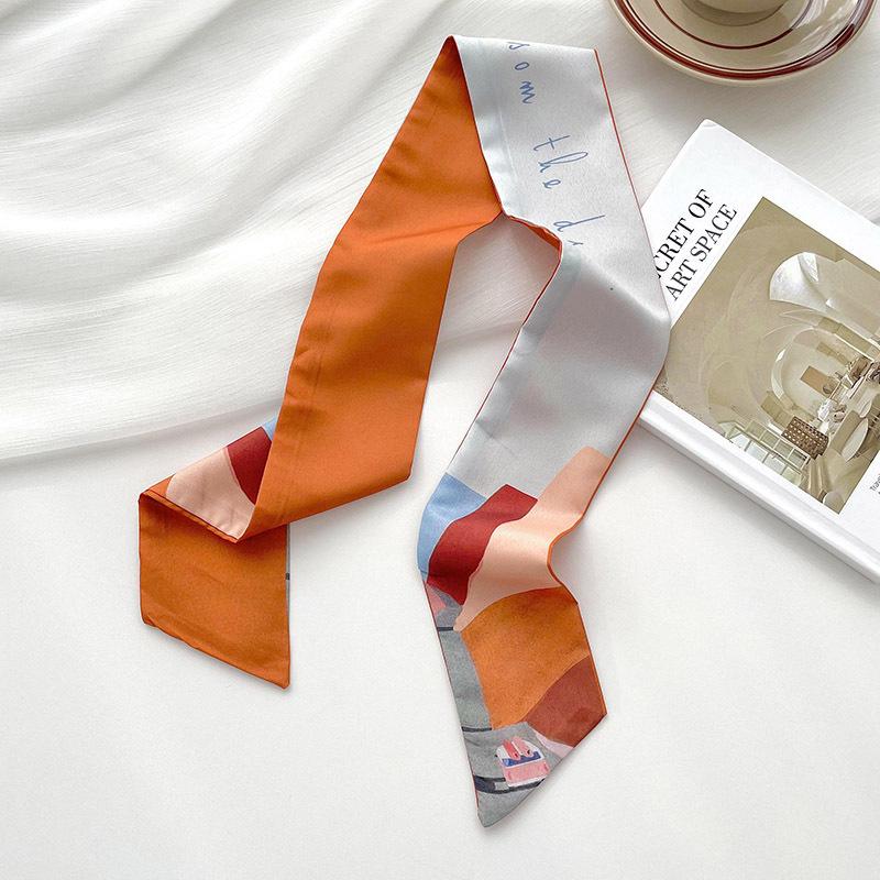 Silk Scarf Headband French Braided Hair Ribbon Versatile Ponytail Streamer Headgear Bag Decoration