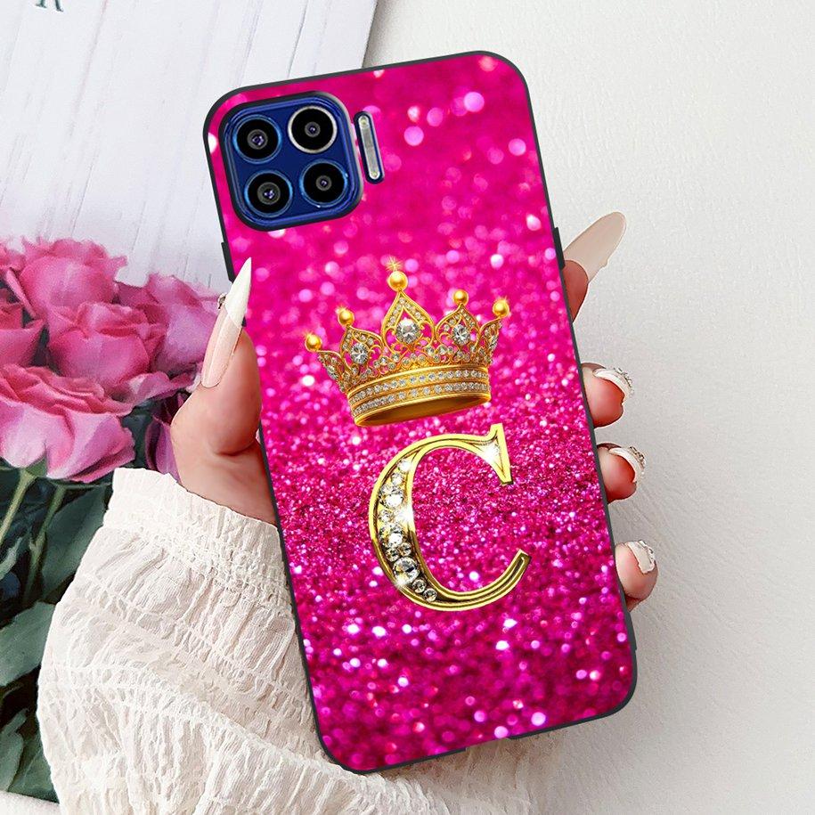 For Motorola One 5G Case Popular Letters Flower Crown Soft Silicone Shockproof TPU Couple Cover For Moto One 5G 2020 Phone Cases