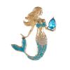 European and American Creative Rhinestone Mermaid Brooch - Light Luxury Exquisite Clothing Accessories Corsage Pin