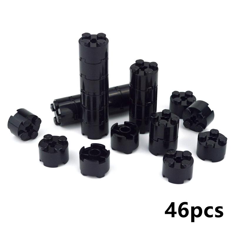 

46pcs Construction Bricks Blocks Thick Figures Block Cylinder Round 2 X 2 Featuring Axle Hole Creativity Dimension Works With Featuring 3941 6143