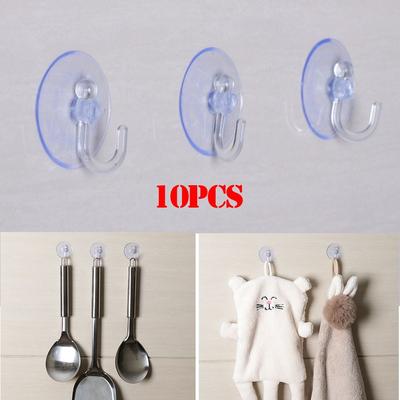 10 Pcs New Rails Bathroom Suckers Transparent Wall Hook Suction Cup
