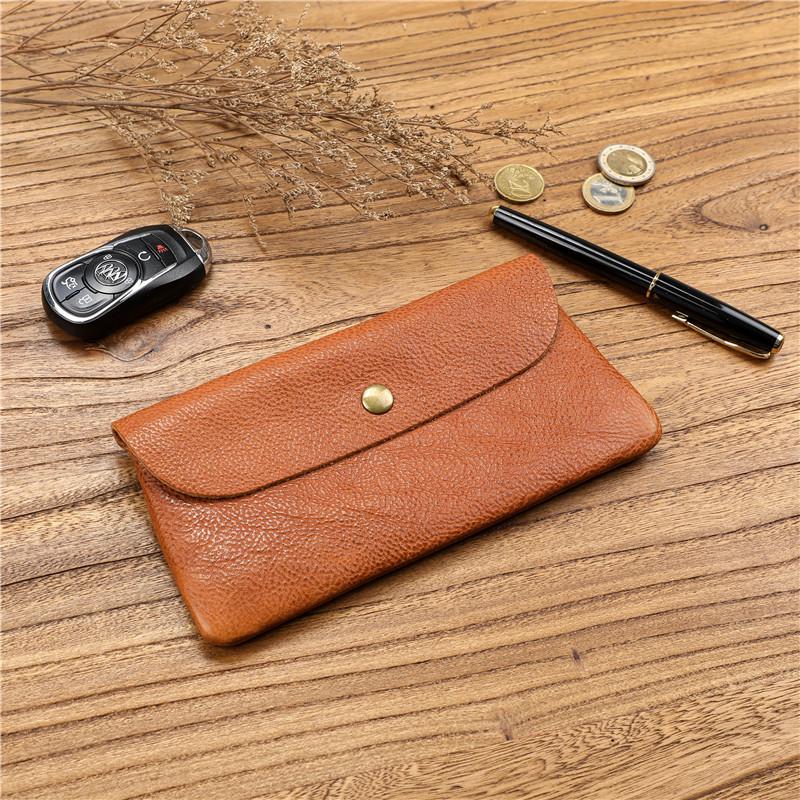 

Unisex Ultra-Thin Long Cowhide Wallet: Large Capacity, Genuine Leather, Mobile Phone Holder