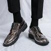 Casual Shoes for Men Shoes Big Size Fashion Gold Silver Loafers Men Luxury Casual Brogue Club Wedding Party Block Leather Shoes