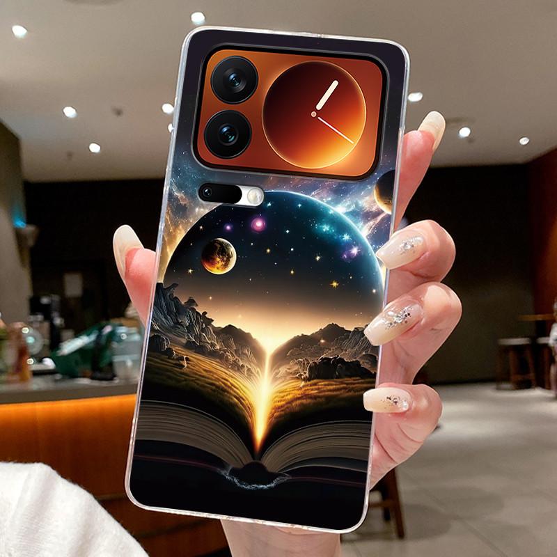 Fashion Night Owl Pattern Phone Case For Xiaomi 17 Pro Xiaomi 17 Pro Max Transparent TPU Soft Cover Shockproof Couple Shell