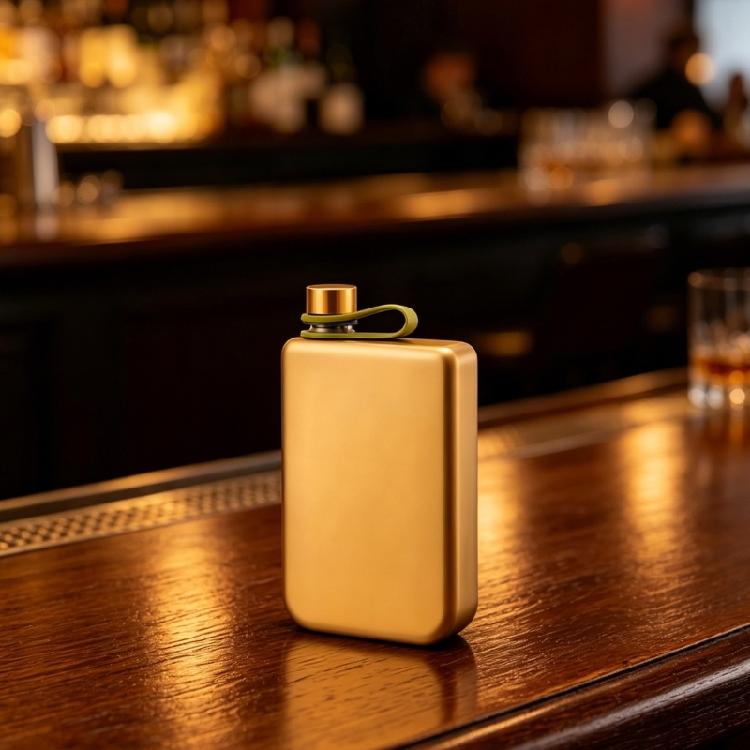 Flachmann für Männer 9OZ Edelstahl Hip Flask Whiskeys Spirituosenflasche mit Schraubverschluss für Outdoor Camping Wandern Vatertag Geschenk