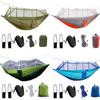Ultra-Light Nylon Double Camping Hammock with Mosquito Net - Military Green Outdoor Hanging Tent for Camping & Hiking