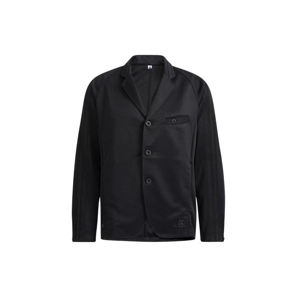 Adidas Solid Color Suit Jacket With Single-Breasted Closure Men Outerwear Black H64626