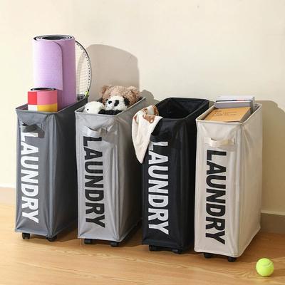 Foldable Laundry Basket Clothes Storage Box Dirty Clothes Basket Yoga Storage Sundries Box with Wheels Bathroom Accessories
