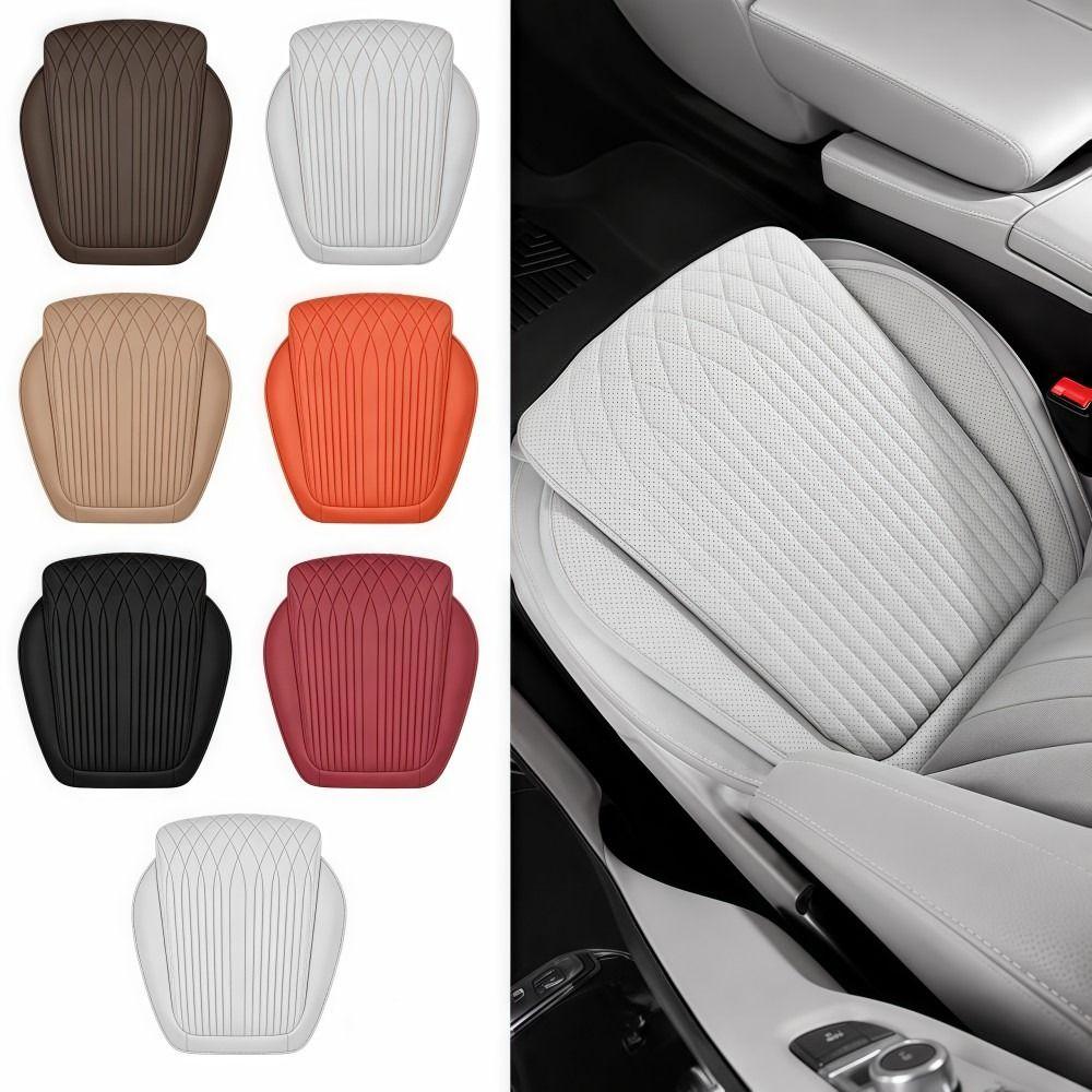 Breathable Car Seat Pad Nappa Leather Four Seasons Cushion Auto Universal