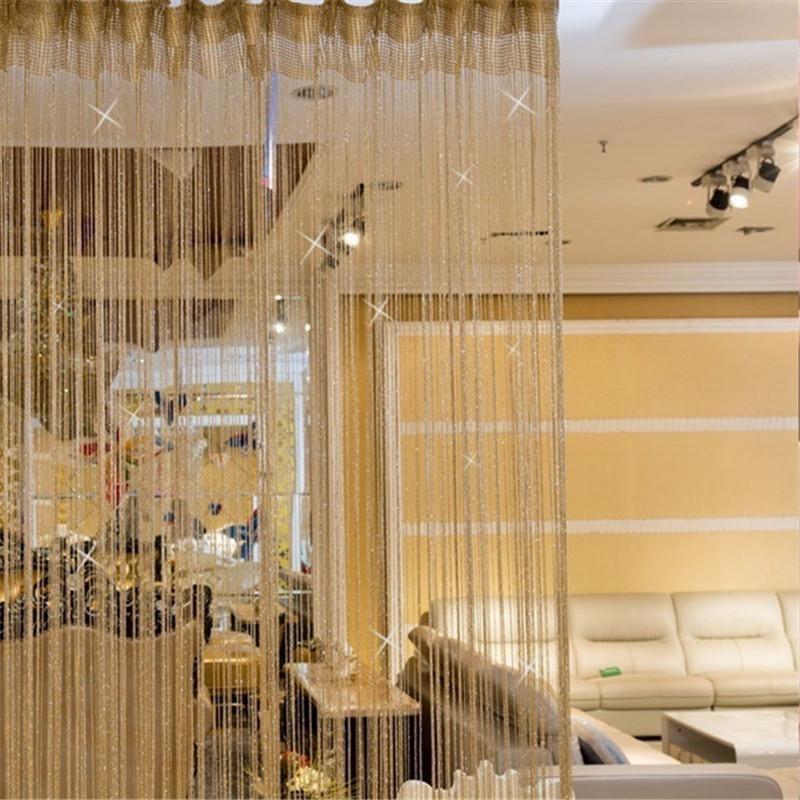 Luxury Crystal Curtain Flash Line Shiny Tassel String Door CurtainWindow Room Divider Home Decoration Cortinas 2025