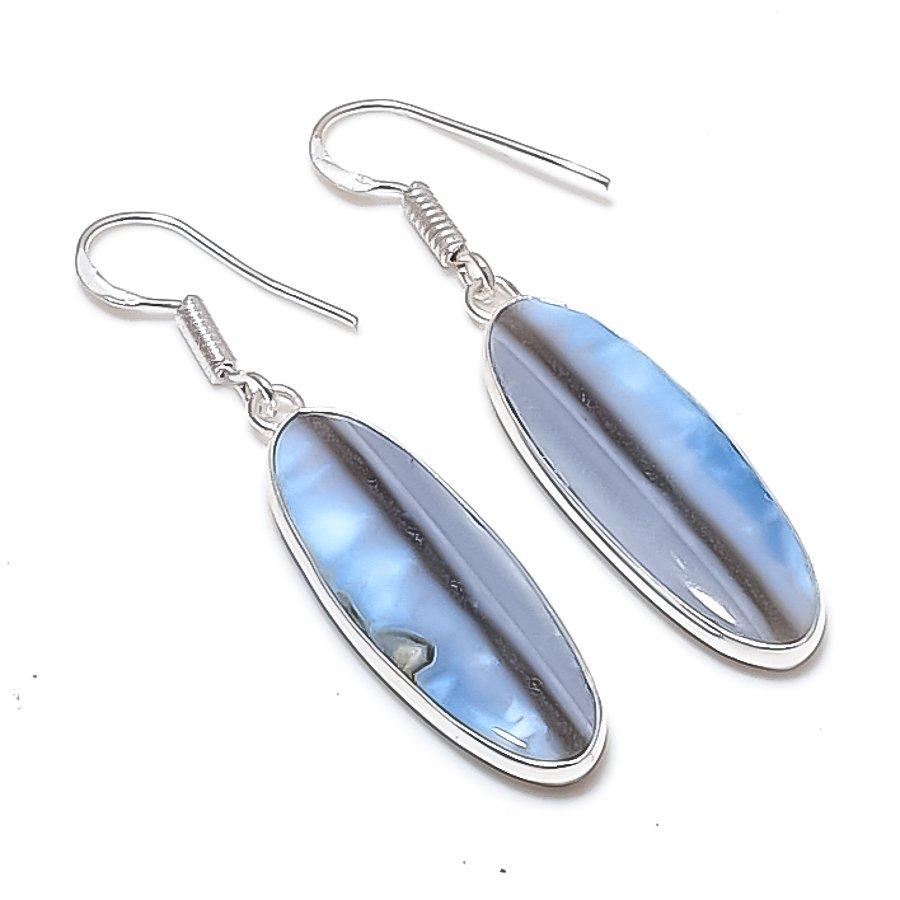 Natural Owhyee Opal Gemstone 925 Sterling Silver Jewelry Earring 1.89" AEE-11146