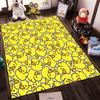 Cartoon Dense Little Yellow Duck Print Flannel Non-Slip Rug for Room and Living Room Decor
