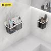 Punch-Free Wall-Mounted Storage Holder for Eyebrow Pencils, Makeup Brushes, and Toothbrushes