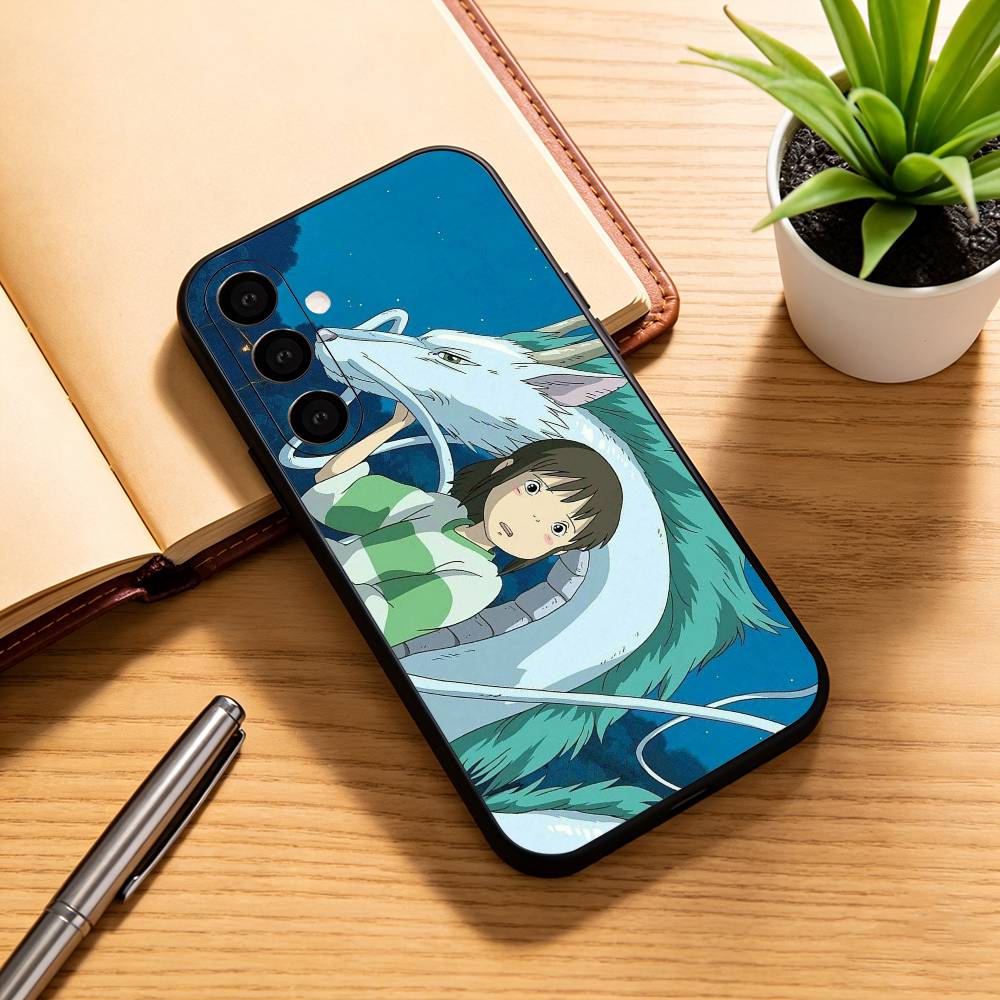 

Spirited Away H-Haku C-Chihiro Phone Case For Samsung Galaxy A73,A72,A71,A70,A53,A52,A51,Soft Silicone Black Cover Samsung a50 30s 50s