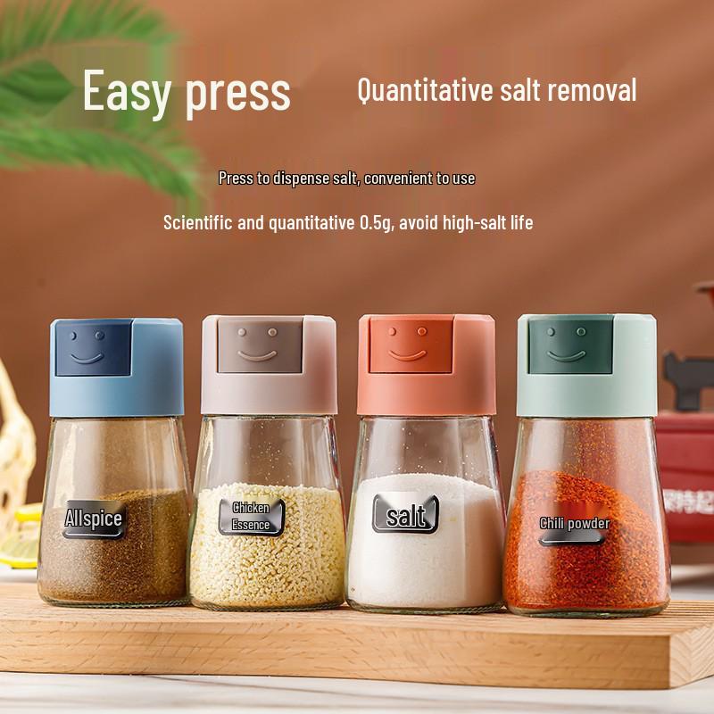 Press-Type Salt Control Seasoning Bottles - Set of 5