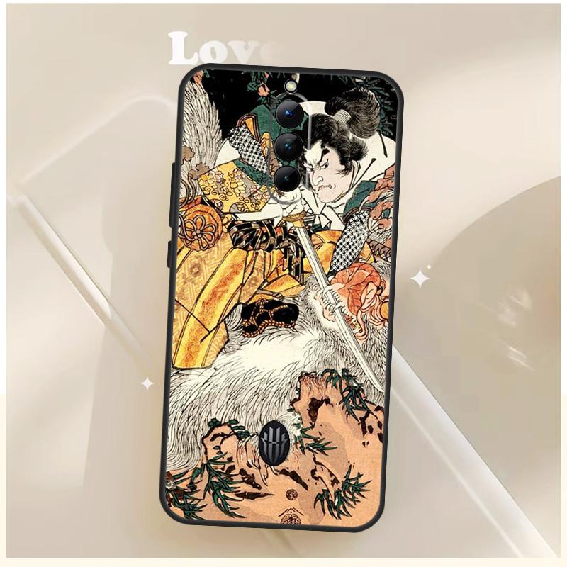 Anime Japanese Samurai Case For ZTE Nubia Red Magic 6 7 6S 7S 8S 9S 10S Pro For RedMagic 10 8 9 11 Pro Plus Cover
