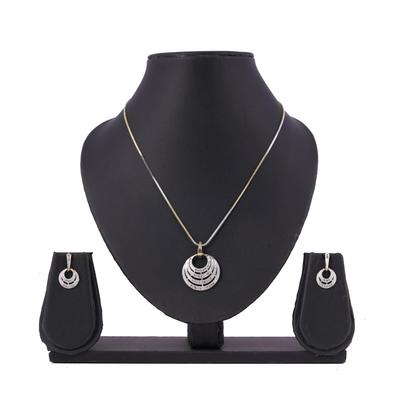 Diamonds Stitched Necklace With Pair Of Earrings