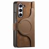 Retro Magnetic Zipper Leather Case for Samsung ZFold 7/6/5/4/3 with Card Slot