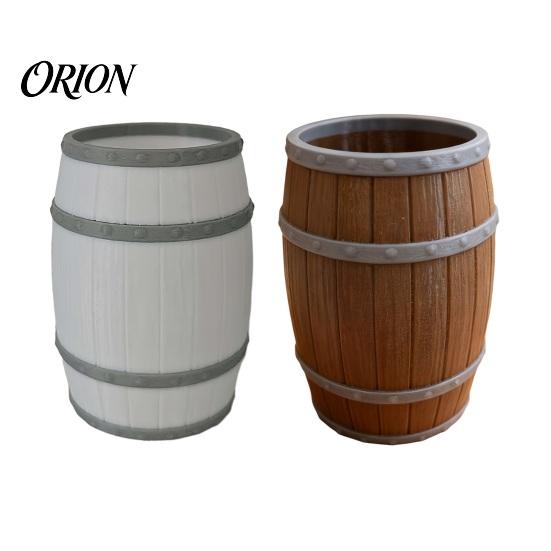 Stable Desk Storage Wine Barrel Shaped Organizer, 3D Printed Vintage Pen Holder, Large Capacity Desktop Organizer Pot with Solid Base, Practical