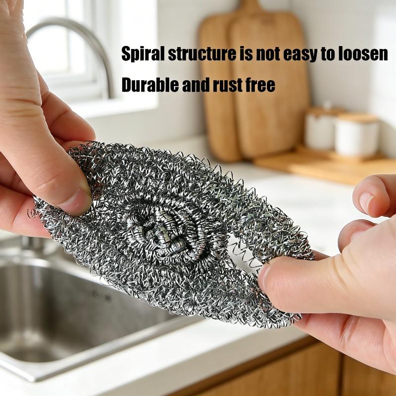 1/2/4Pcs Steel Wire Dishwashing Scrubbers Rust Proof Long Lasting Stainless Steel Balls for Kitchen Cleaning Use