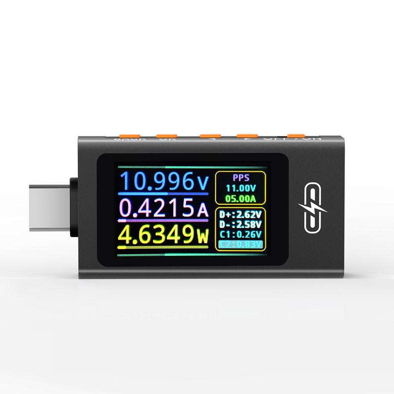 UT01C Type C Tester 4V-30V 12A Voltmeter Ammeter TYPE-C Fast Charge Detection Trigger Capacity Measurement Ripple Measurement