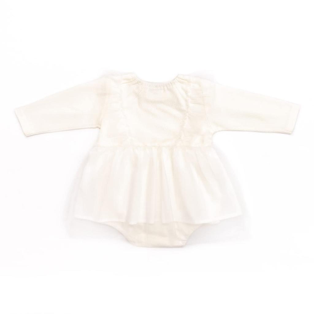 Tulle ruffled romper [Aenak] (90, off-white)