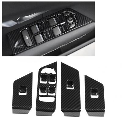 4ks obložení krytu tlačítka zvedacího okna rám z uhlíkových vláken pro Land Rover Range Rover Evoque 2012-2017 ABS Material Car