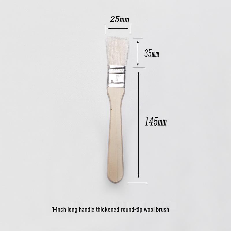 Soft Bristle Wool Paint Brush - No Shedding, Long Handle, Ideal for Water-Based and Latex Paints