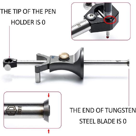 Wheel Marking Gauge, Wood Scribe Tool Woodworking Tool Set 180 MM Sliding Mark Scraper Adjustable Precision Linear Arc Dual-purpose Scriber Parallel