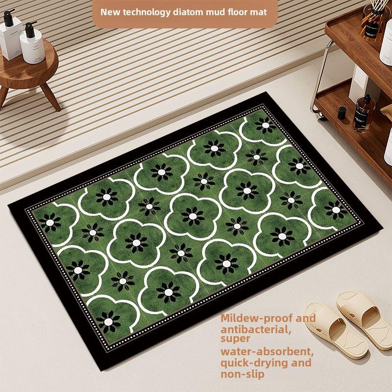 Simple Diatomaceous Earth Bathroom Mat, Absorbent, Quick Drying, Anti Slip, Dust Removal, and Anti Fouling