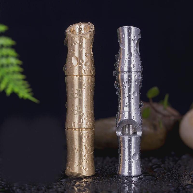 Outdoor Stainless Steel Bamboo-Style Whistle