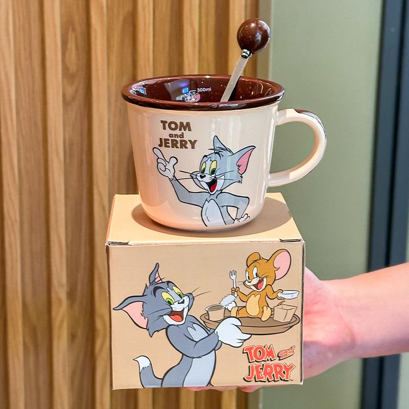 Cat and Mouse Cute Scale Cup Children's Ceramic Mug Couple Drinking Cup Breakfast Coffee Cup Birthday Gift