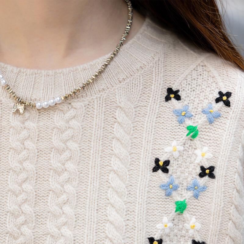 Mocana Women's Jacquard 100% Wool Sweater