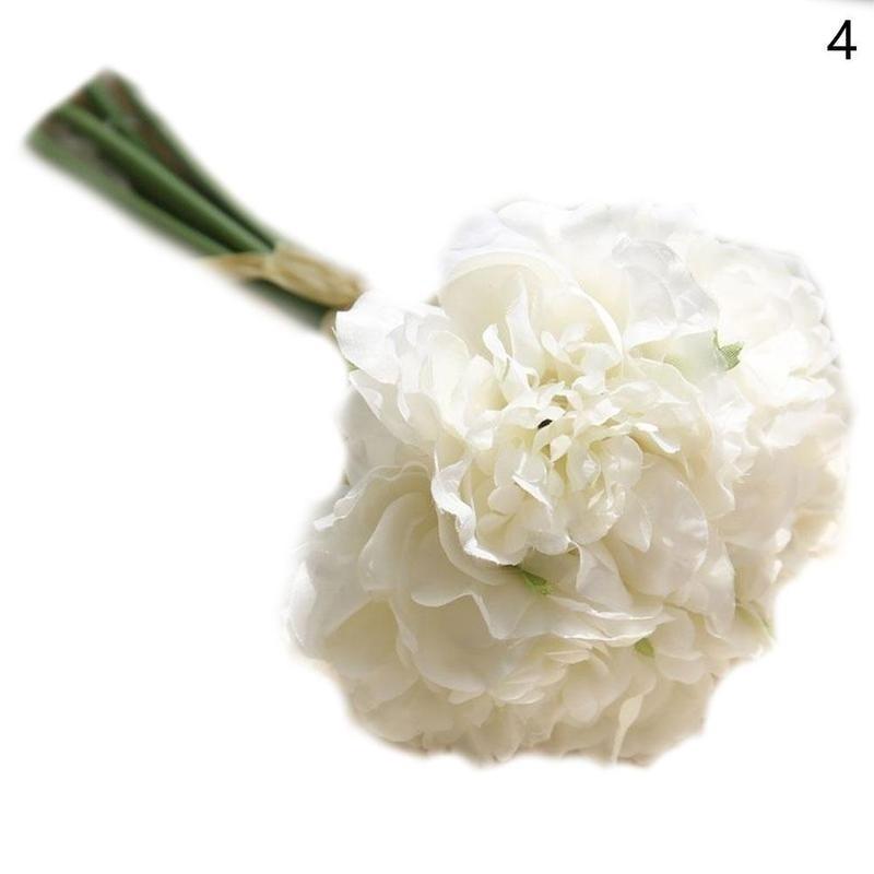 5tops / Bunch Simulation Peony Flower Bouquet To The Beam Simulation Flower Home Decoration Crafts W