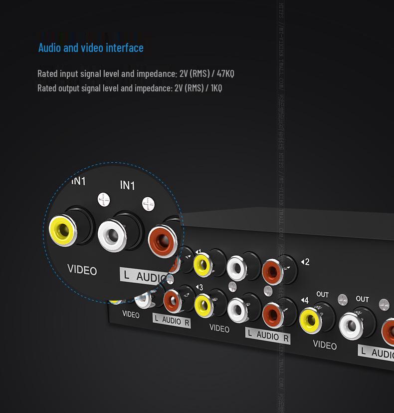 Maxtor 4x1 AV Switcher: 4-Port Video & 2-Port Audio Switch