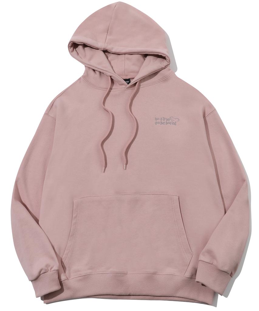 Fun Time Bear Embroidered Hoodie Indie Pink